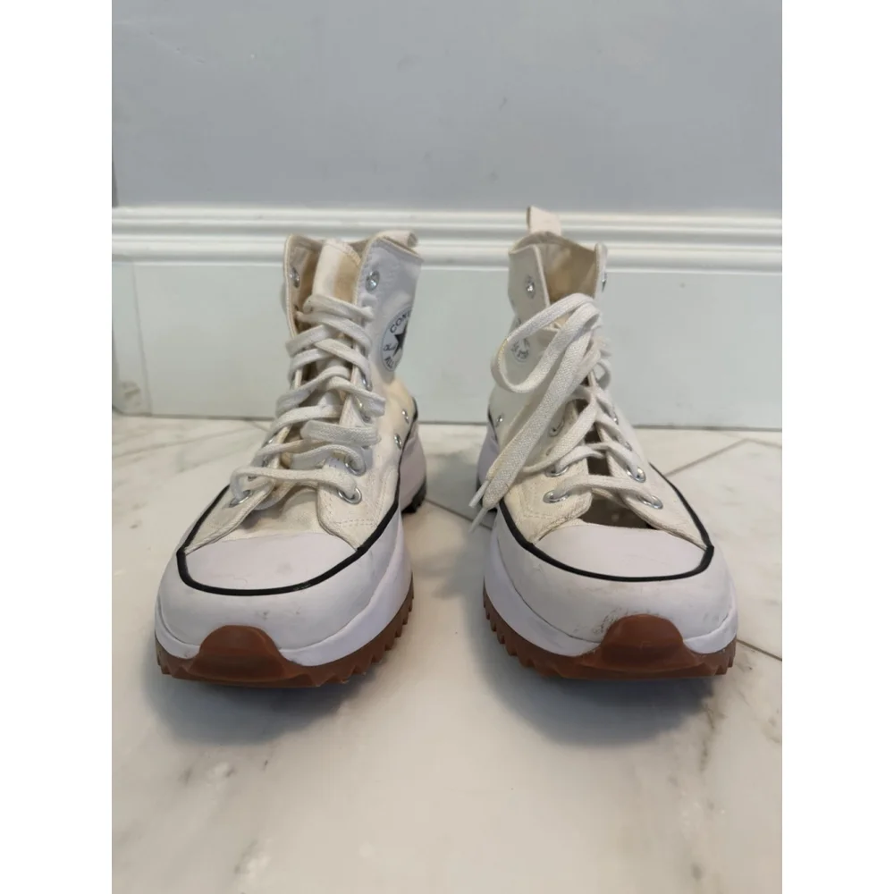 Converse CTAS size 9 Run Star Hike High White Cream Black Gum Lug Sole Sneakers - Picture 3 of 12